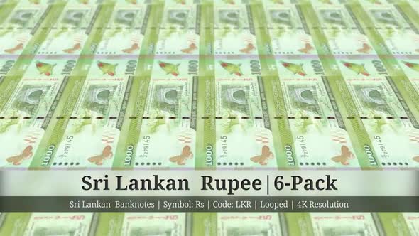 Sri Lankan Rupee | Sri Lanka Currency - 6 Pack | 4K Resolution | Looped