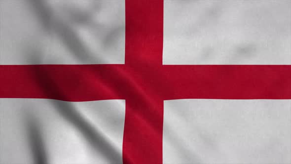 England Flag Waving in Wind