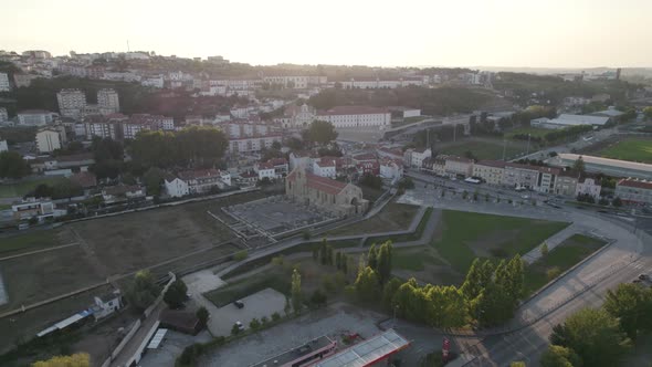 Santa Clara-a-Velha Monastery, Coimbra, Portugal. Aerial view