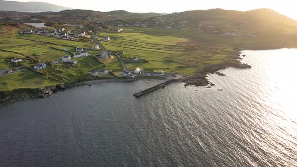 Aerial View of Portnoo Harbour in County Donegal Ireland