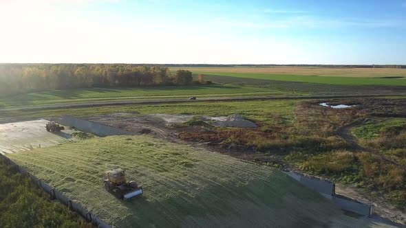 Upper View Silage Ramming Machines Tamp Silo Pit By Farm