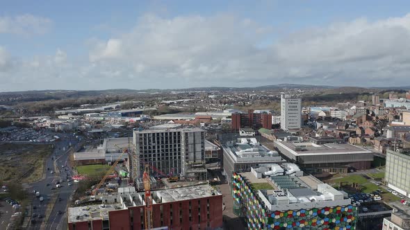 Work continues on the new Hilton hotel complex at the One Smithfield Stoke on Trent City Council bui