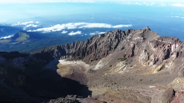 Epic Aerial Panoramic View From Mount Rinjani Summit On Lombok In Indonesia