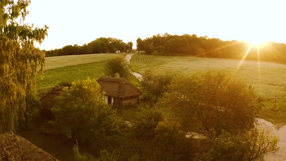 Rural Landscape with Sunset