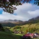 Village Under Mountain Peaks Autumn Changeable Weather Arrival of Rain Heavy Clouds - VideoHive Item for Sale