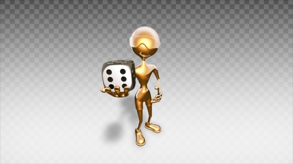 Gold 3D Man - Cartoon Show Game Cube