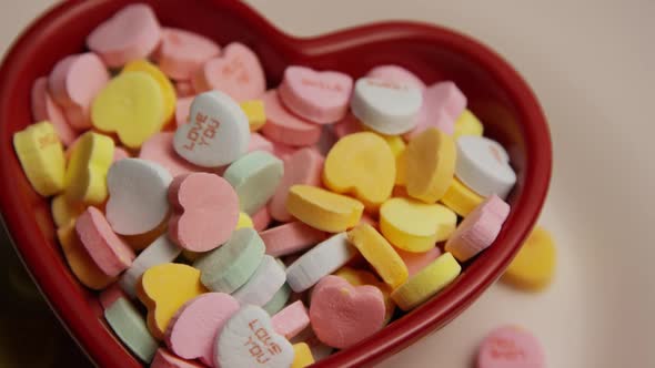 Rotating stock footage shot of Valentine's Day candy - VALENTINES 