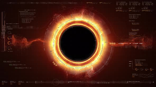 Futuristic Black Hole Simulation HUD