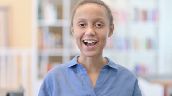 Portrait of Beautiful African Woman Doing Video Chat