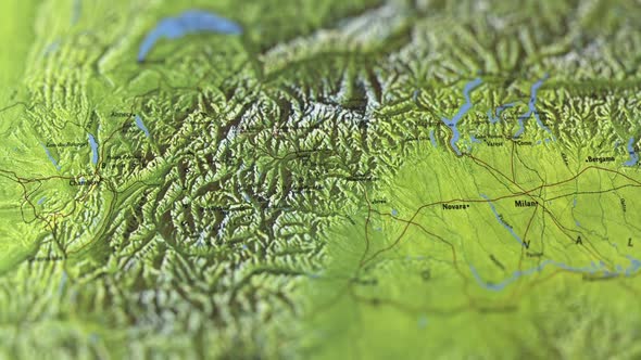 Alps On Paper Map, Slider Shot