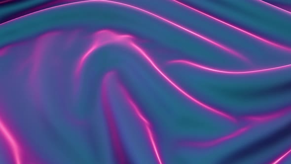 3d abstraction of neon colored fabric