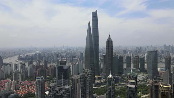 Aerial Shanghai City, Asia