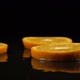 Orange Slices Fall on the Black Surface Covered with Water - VideoHive Item for Sale