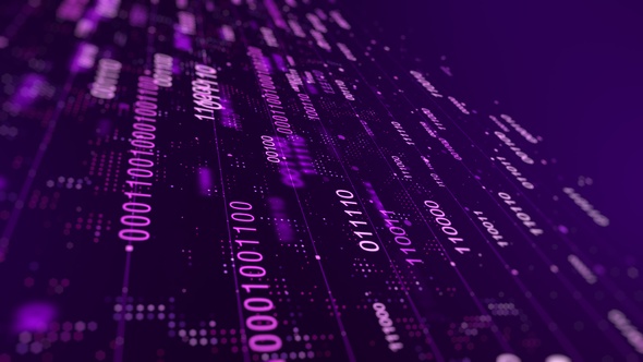 Digital Binary Code Background Purple V5