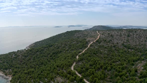 Aerial Drone Shot of Marina Bay in Adriatic Sea, Croatia