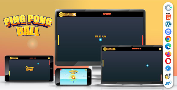 Ping Pong Ball ( Construct | C3P | CAPX | HTML5 ) Mini Game