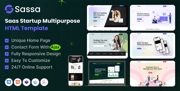 Sassa – Sass Startup Multipurpose HTML Template – 0 Sold!