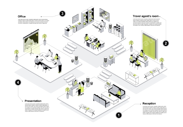 Travel Agency Isometric Concept