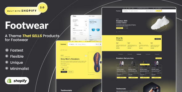 Footwear – Shoes Store Shopify 2.0 Responsive Theme – 0 Sold!