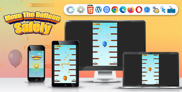 Move The Balloon Safely ( Construct | C3P | CAPX | HTML5 ) Mini Game