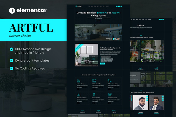 Artful - Interior Design Elementor Pro Template Kit