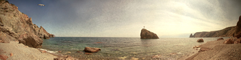 Panorama of beach at Cape Fiolent