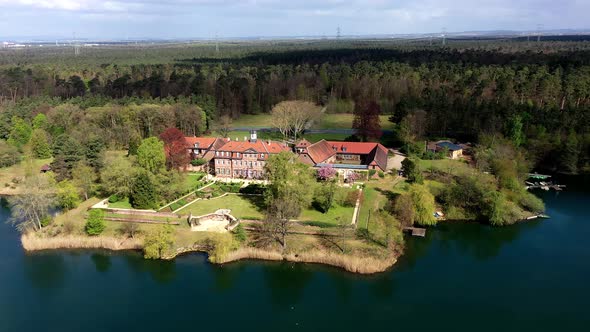 Emmerichshofen Castle, Kahler Seenplatte, Alzenau, Hesse, Germany