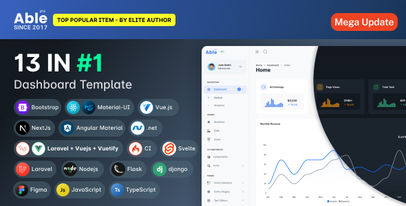 Able Pro | Bootstrap, React, Nextjs, Angular, Vue, Asp.Net, Vue + Laravel Admin Dashboard Template