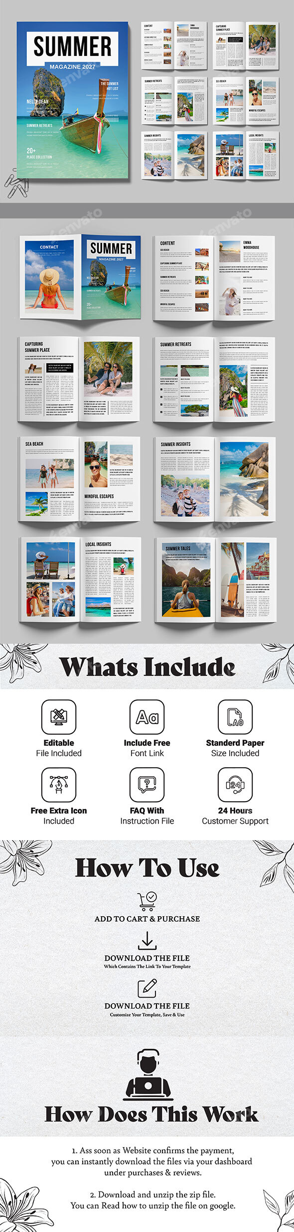 Summer Magazine Layout Design