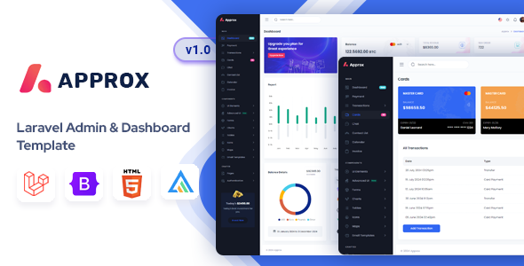 Approx - Laravel Finance Management Admin & Dashboard Template