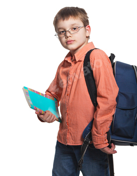 Schoolchild in glasses