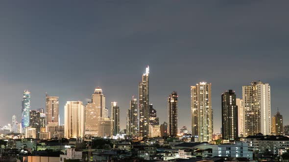 Footage B-Roll of Timelapse Bangkok business district city center