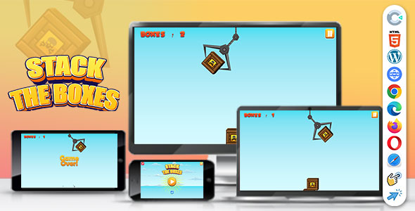 Stack The Boxes ( Construct | C3P | CAPX | HTML5 ) Mini Game
