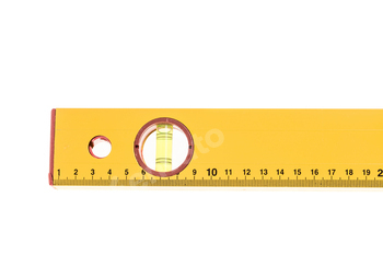 Yellow block level meter with bubble.