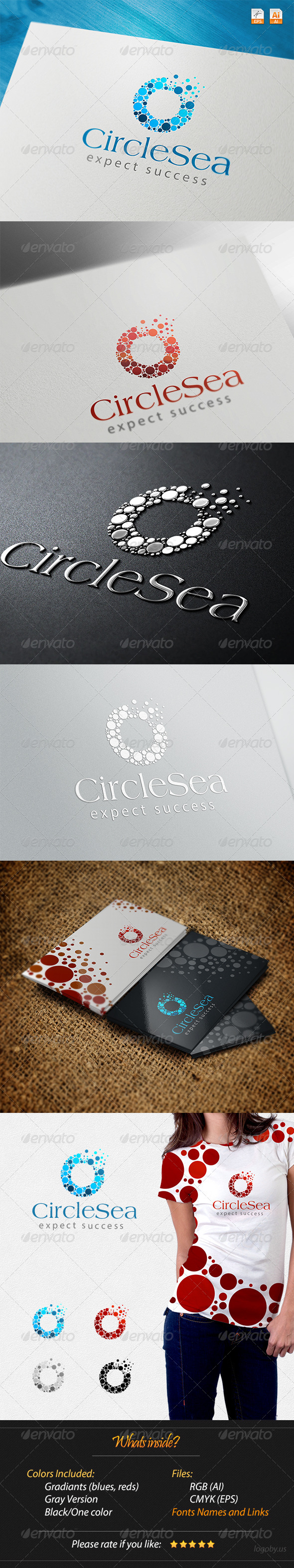 Circles Sea Expect Success Logo