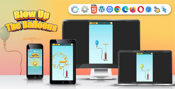 Blow Up The Balloons ( Construct | C3P | CAPX | HTML5 ) Mini Game