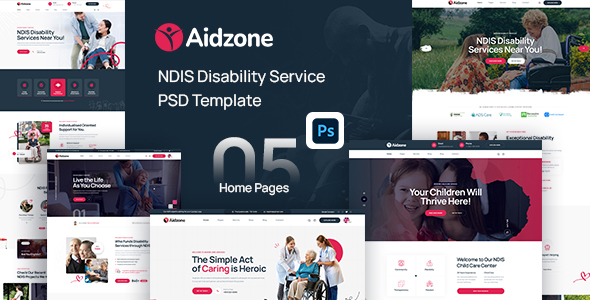 Aidzone - NDIS Disability Service PSD Template