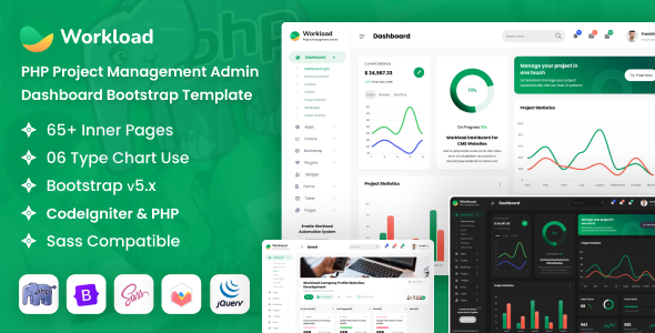 Workload - PHP Project Management Admin Dashboard Bootstrap Template