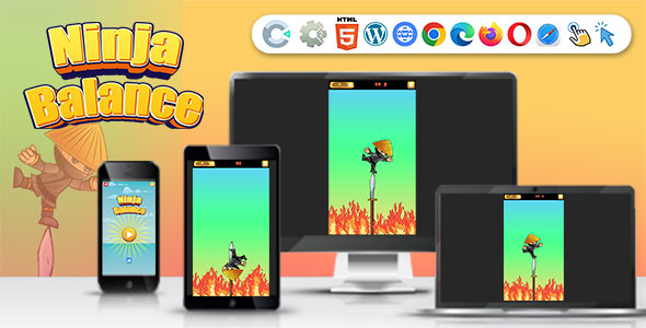 Ninja Balance ( Construct | C3P | CAPX | HTML5 ) Endless Mini Game