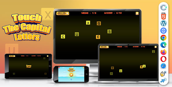 Touch The Capital Letters ( Construct | C3P | CAPX | HTML5 ) Mini Game