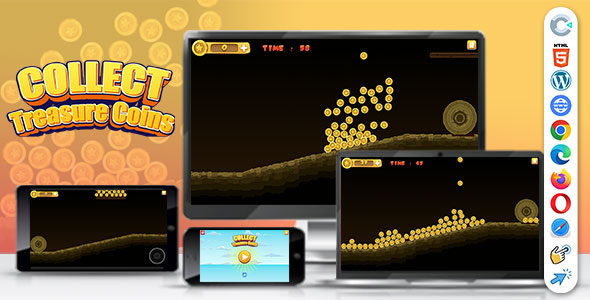 Collect Treasure Coins ( Construct | C3P | CAPX | HTML5 ) Fun Game