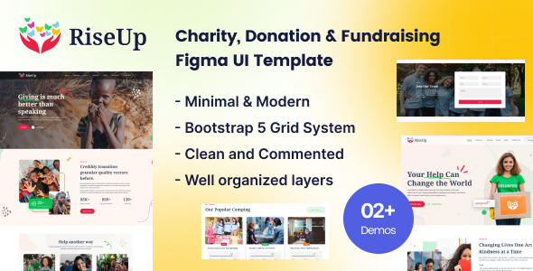 Riseup - Charity & Donation Figma Template