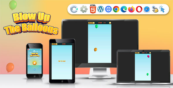 Blow Up The Balloons ( Construct | C3P | CAPX | HTML5 ) Endless Game