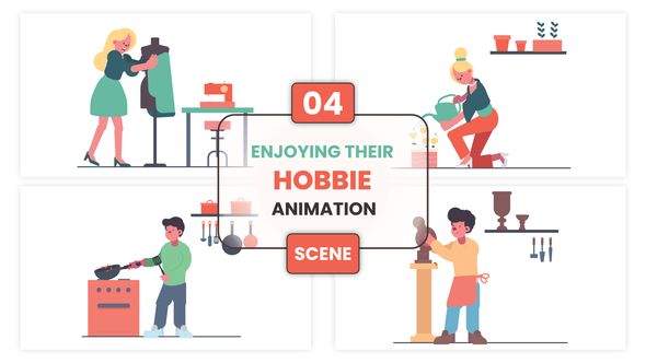 Enjoying Their Hobbies Animation Scene