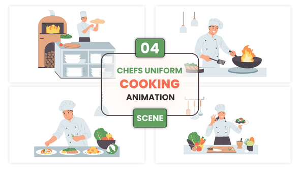 Chefs Uniform Cooking Animation Scene