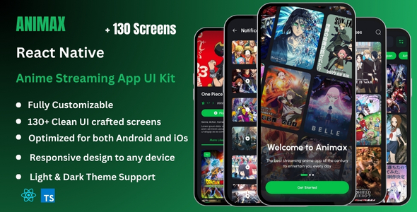 Animax Pro - Anime Streaming React Native Expo App Ui Kit
