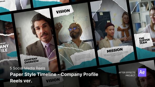 Social Media Reels - Paper Style Timeline - Company Profile After Effects Project Files alt