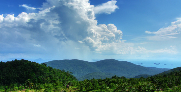 Mountain landscape and clouds time lapse