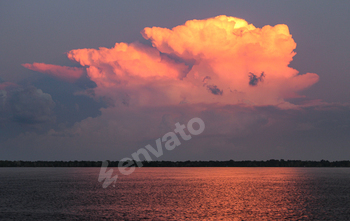 Sunset on the Amazon River