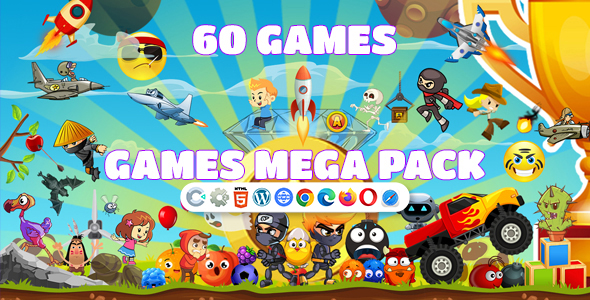 Games Mega Pack ( Construct | C3P | CAPX | HTML5 ) 60 Games